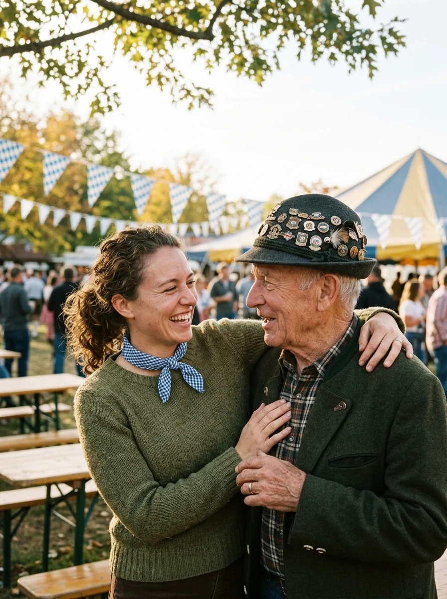Adopt a fest elder. Strike up a conversation with an older fest regular sporting a hat full of antique pins. Grab a photo together.