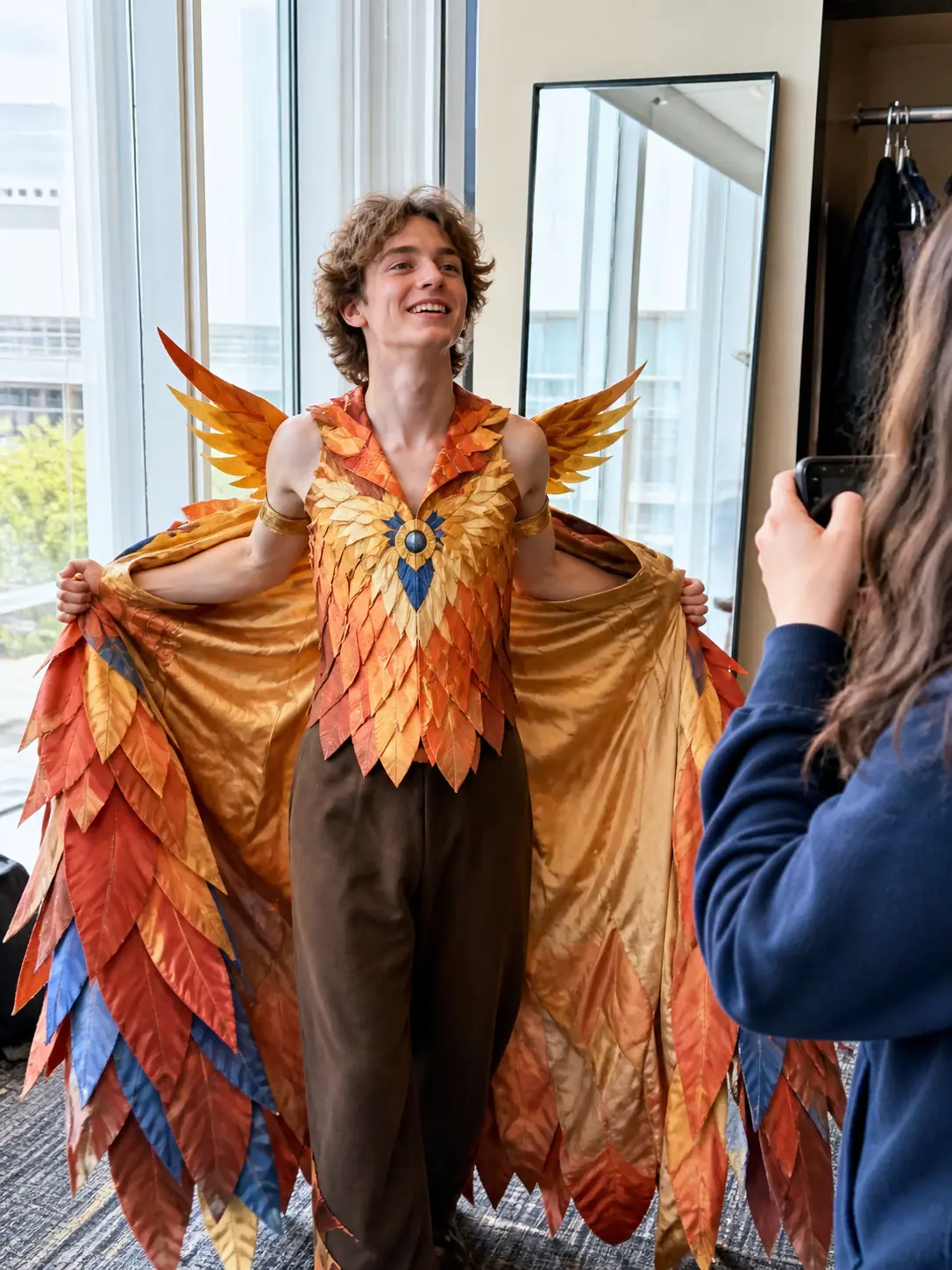 The Second Costume. Dramatically remove a cloak or mask to reveal a smaller version of the same costume underneath.