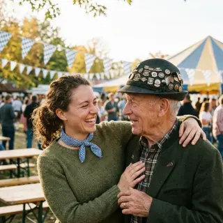 Adopt a fest elder. Strike up a conversation with an older fest regular sporting a hat full of antique pins. Grab a photo together.