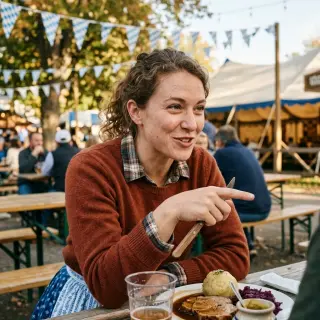 Bavarian accent order. Order any festival meal using your most shamelessly theatrical Bavarian accent without breaking character.